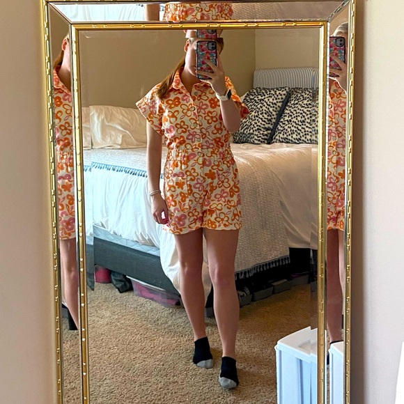 Boutique floral denim romper - Picture 1 of 1